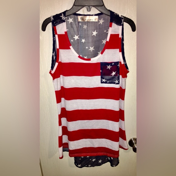 Womens American Flag Tank Top - Picture 1 of 3